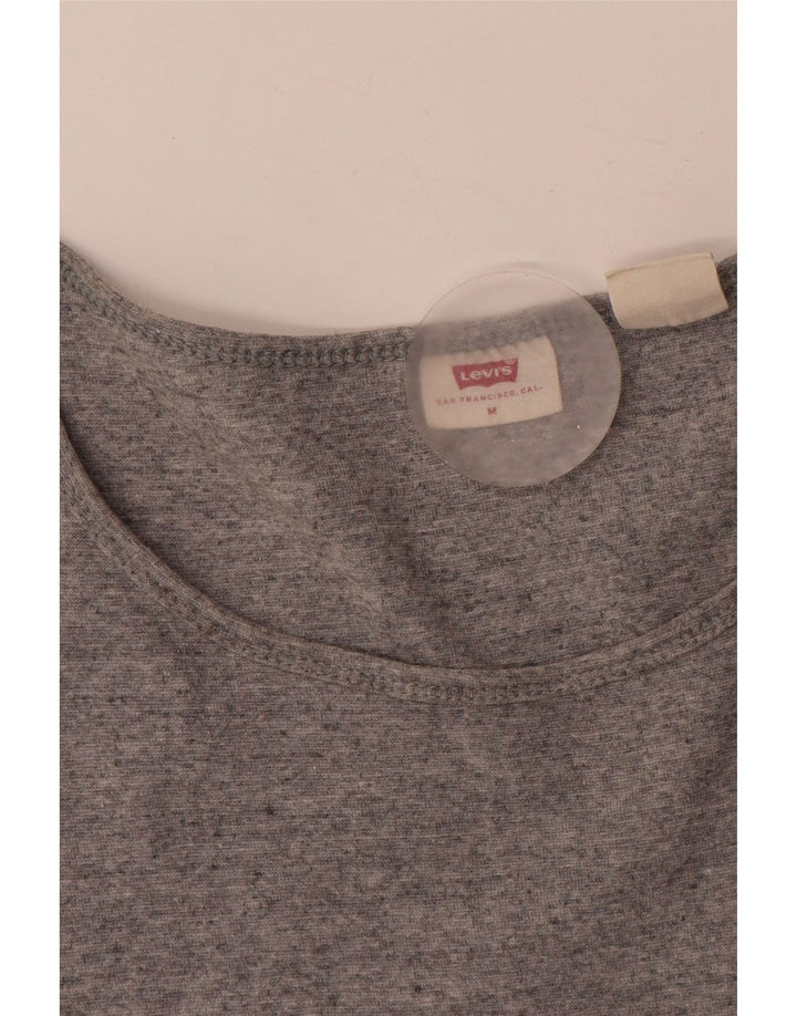 Женская футболка Levi's Top UK 12, средний серый хлопок с крапинками