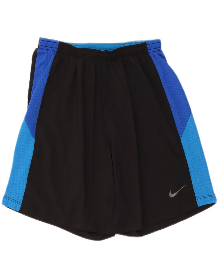 Мужские спортивные шорты Nike Dri Fit, маленькие черные, с цветными блоками