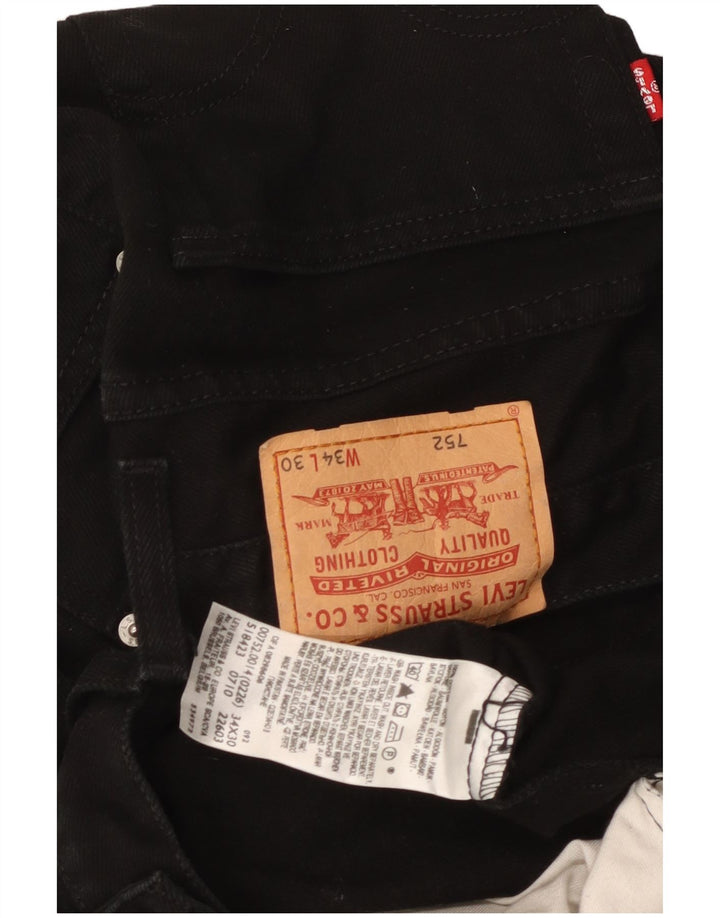 Мужские прямые джинсы Levi's 752 W34 L26, черный хлопок