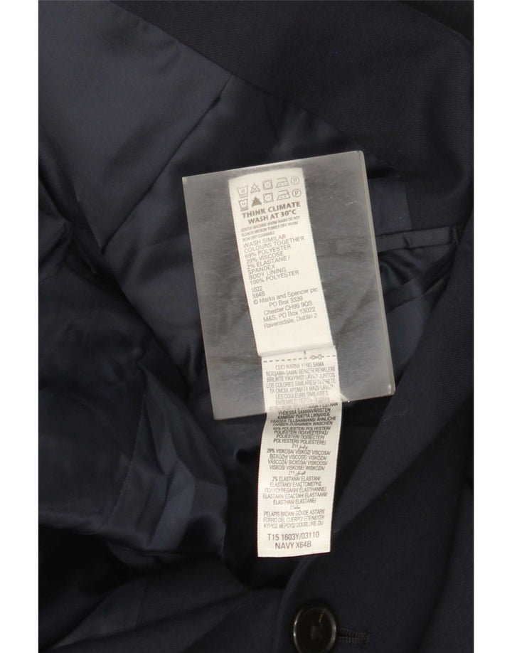 Мужской пиджак Marks & Spencer с 2 пуговицами UK 44 XL Темно-синий полиэстер