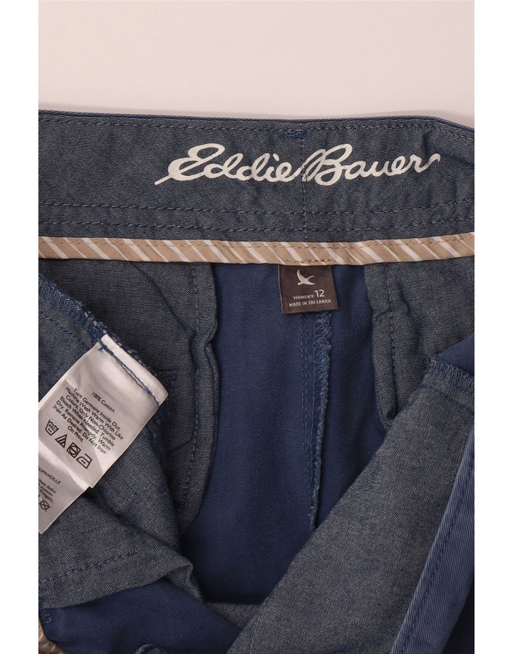EDDIE BAUER Womens Chino Shorts US 12 Large W34  Blue Cotton Vintage Eddie Bauer and Second-Hand Eddie Bauer from Messina Hembry 