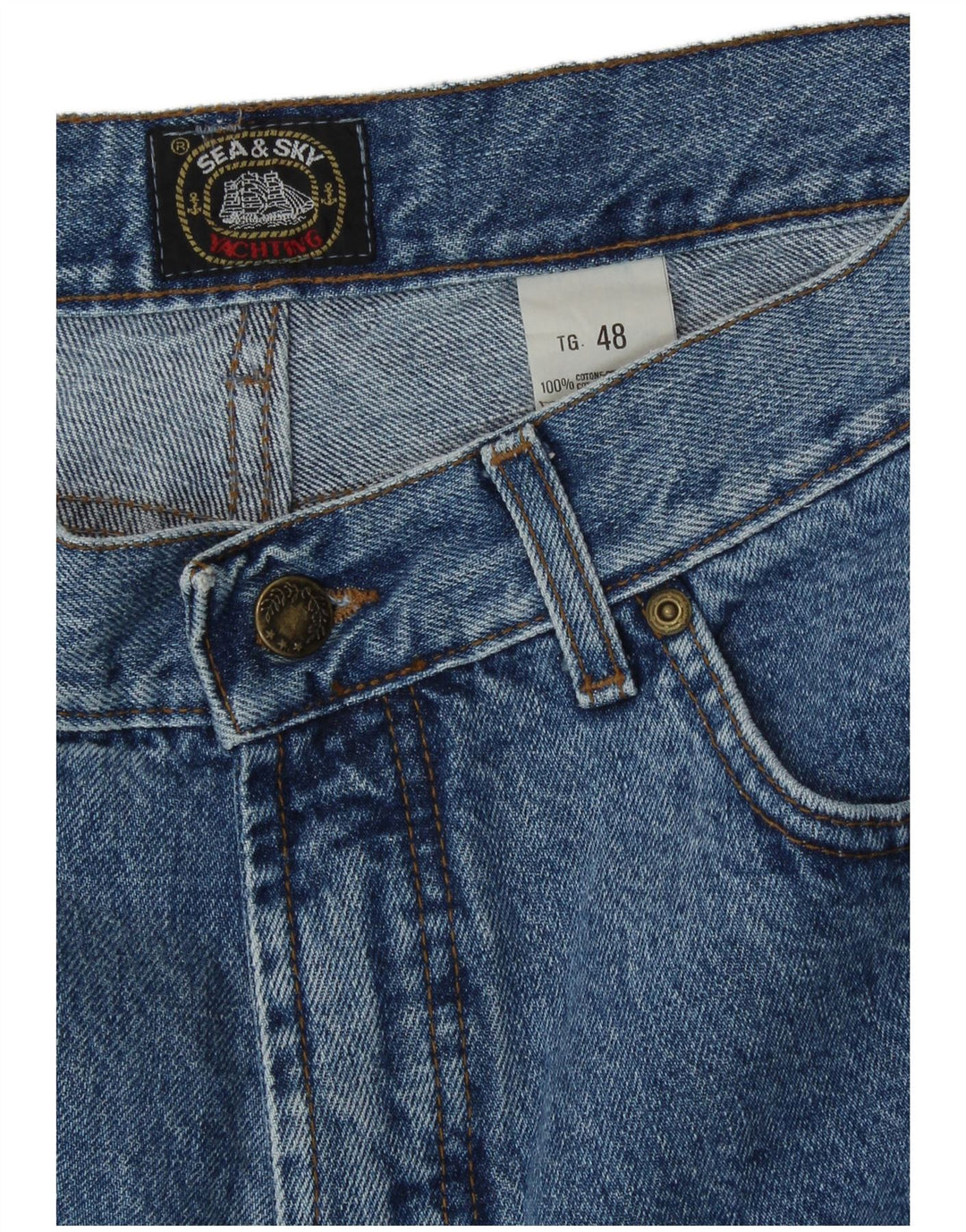 Мужские зауженные джинсы Sea & Sky IT 48 Medium W32 L30 Синий хлопок