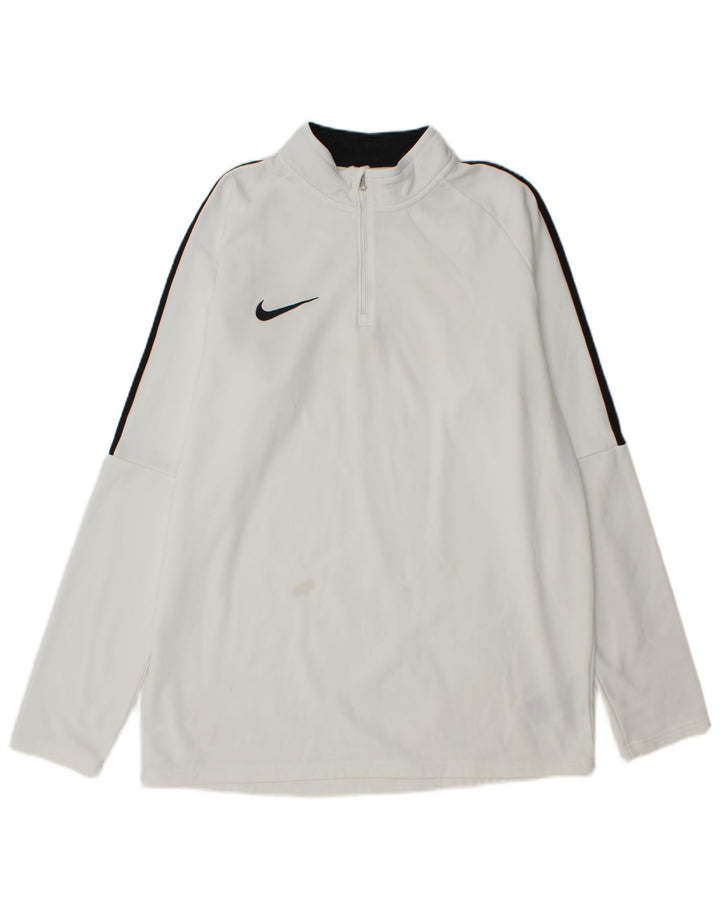 Мужской пуловер с воротником на молнии Nike Dri Fit, большой белый цветной блок