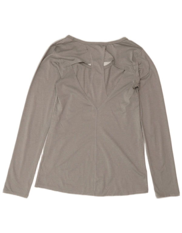 Мужской топ Reebok с длинным рукавом UK 8, маленький, серый, полиэстер, спортивные