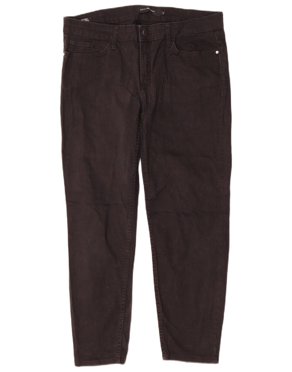 CALVIN KLEIN Женские повседневные узкие брюки США 14 XL W34 L26, черные хлопковые