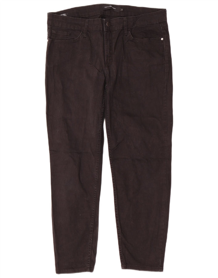 CALVIN KLEIN Женские повседневные узкие брюки США 14 XL W34 L26, черные хлопковые