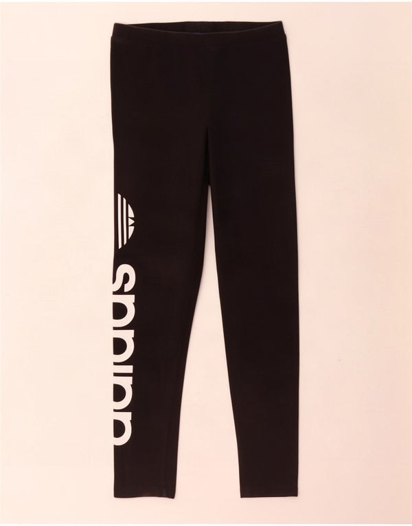 Женские леггинсы с рисунком Adidas UK 8, маленькие черные хлопковые