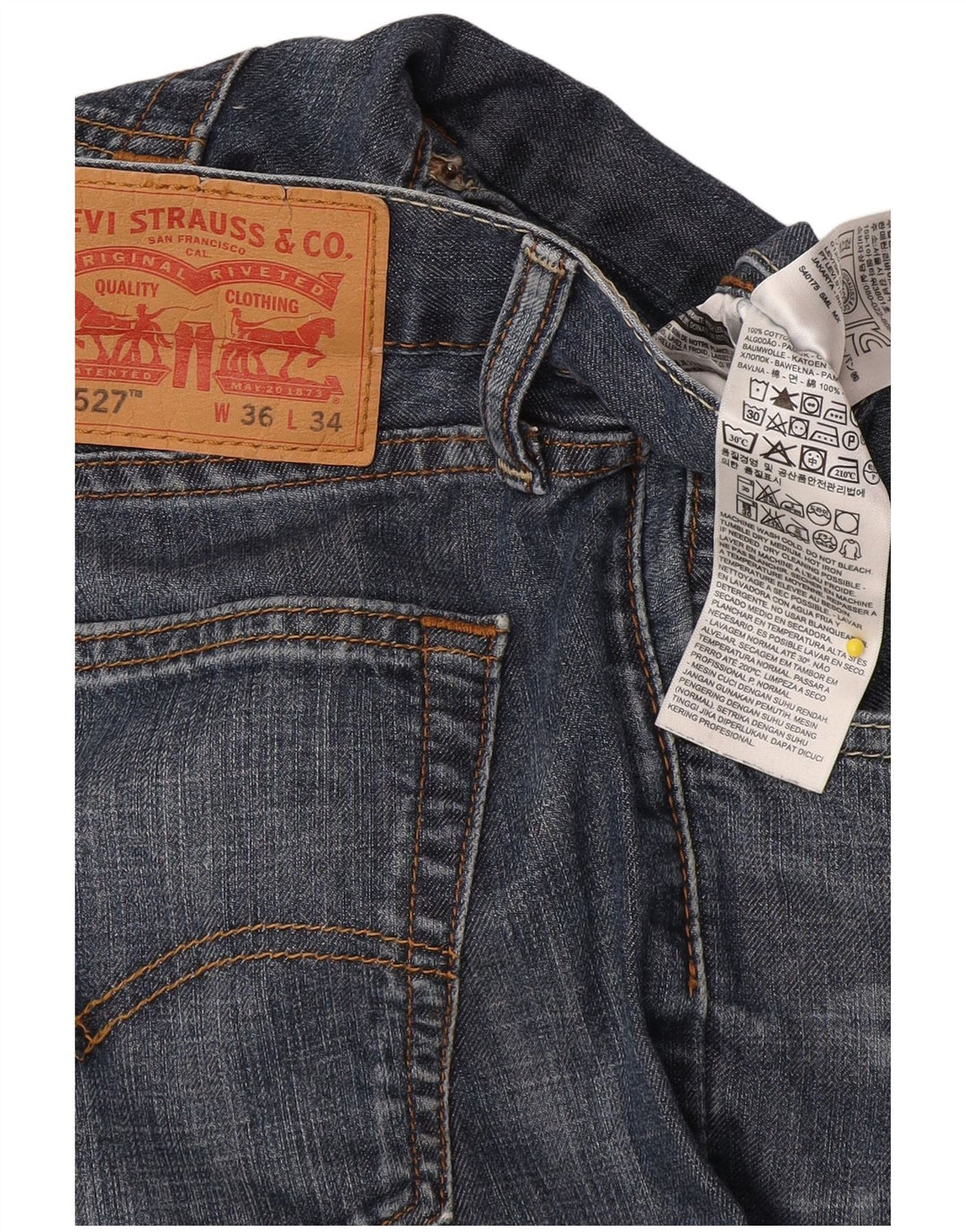 Мужские джинсы Levi's 527 Bootcut W36 L34 Темно-синие, хлопок