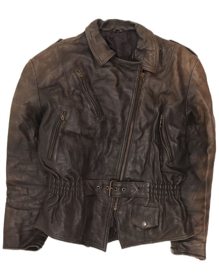 Женская кожаная косуха оверсайз Belo EU 40, средний черный цвет