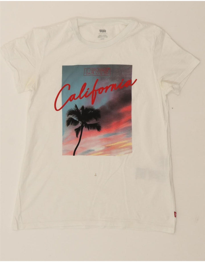 LEVI'S Mens Graphic T-Shirt Top Small White Cotton Vintage Levi's and Second-Hand Levi's from Messina Hembry 