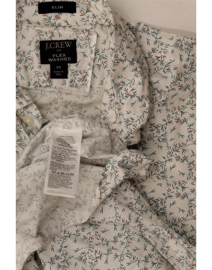 Мужская тонкая рубашка J. Crew из хлопка среднего размера белого цвета с цветочным принтом