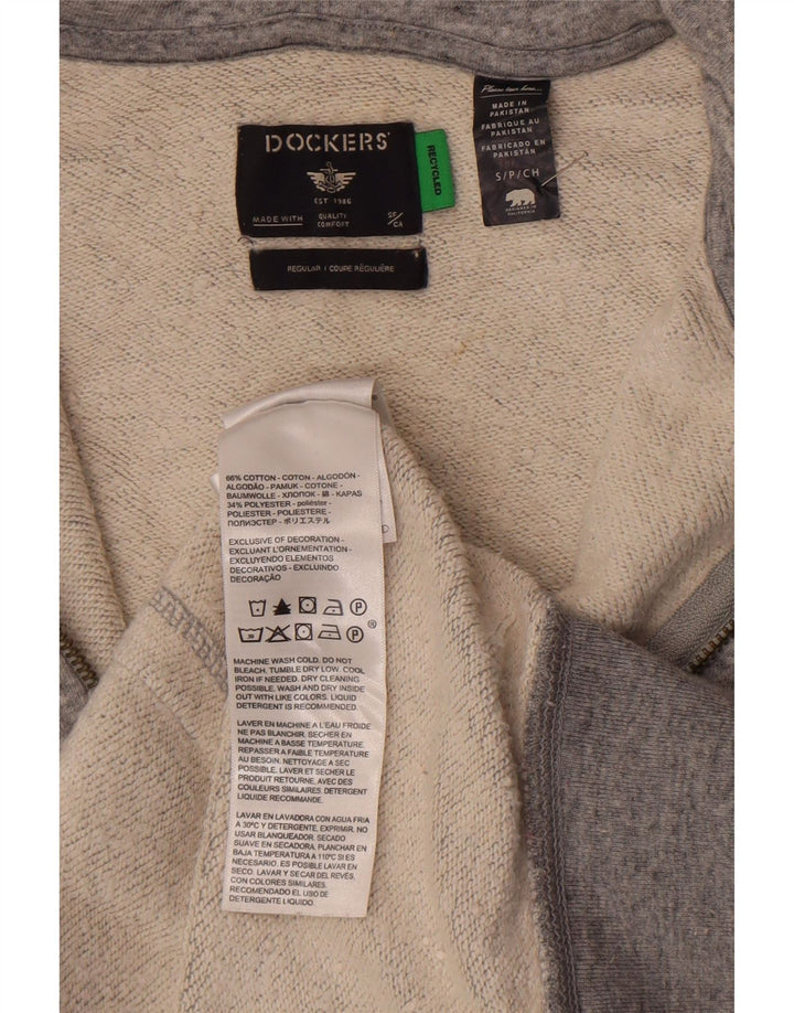 Мужской свитер Dockers с капюшоном на молнии, маленький серый, хлопковый в крапинку
