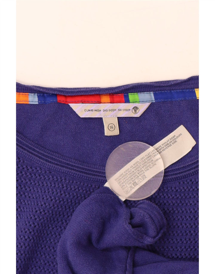 Женский джемпер с коротким рукавом FAT FACE с вырезом «лодочка», Великобритания, 16, большой фиолетовый