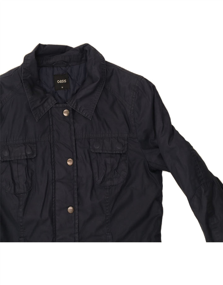 OASIS Womens Utility Jacket UK 12 Medium Navy Blue Cotton Vintage Oasis and Second-Hand Oasis from Messina Hembry 