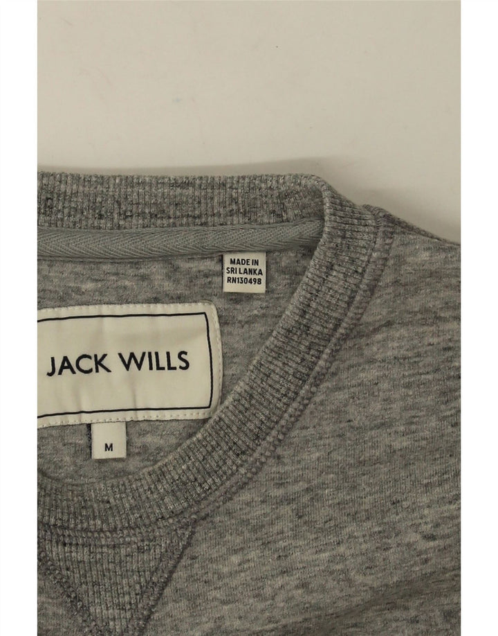 Мужской свитшот Jack Wills, хлопковый джемпер среднего серого цвета в крапинку