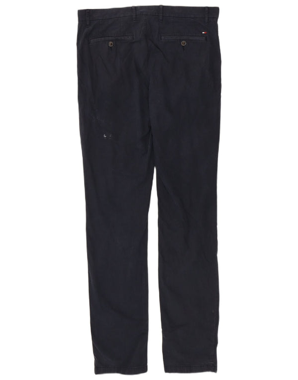 Tommy Hilfiger Мужские узкие брюки-чиносы W34 L34 Темно-синие хлопковые