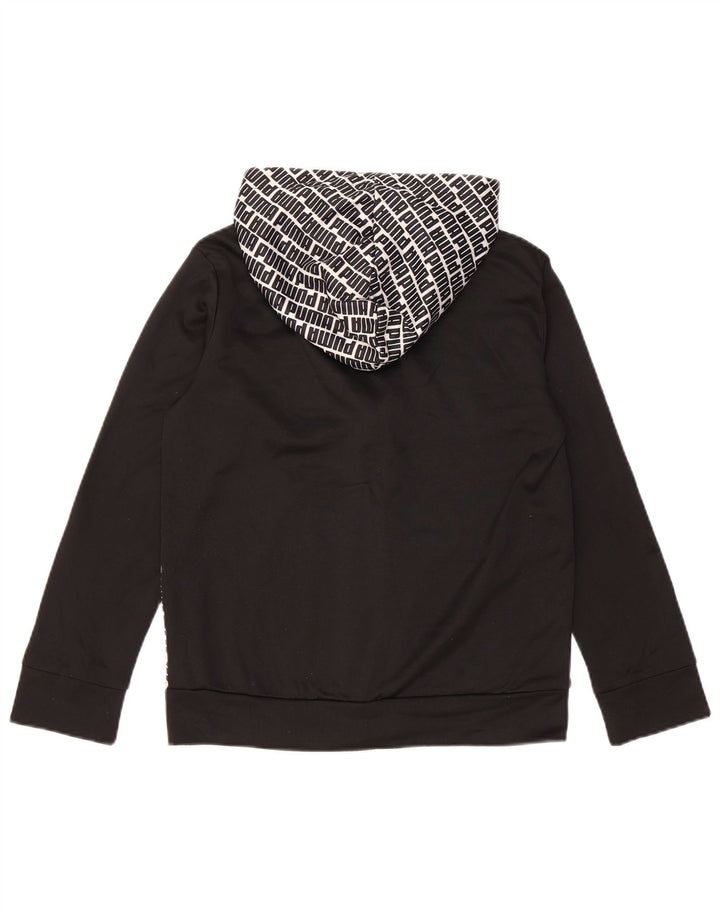 PUMA Свитер с капюшоном и молнией с графическим рисунком для мальчиков, 10–11 лет, средний черный, полиэстер