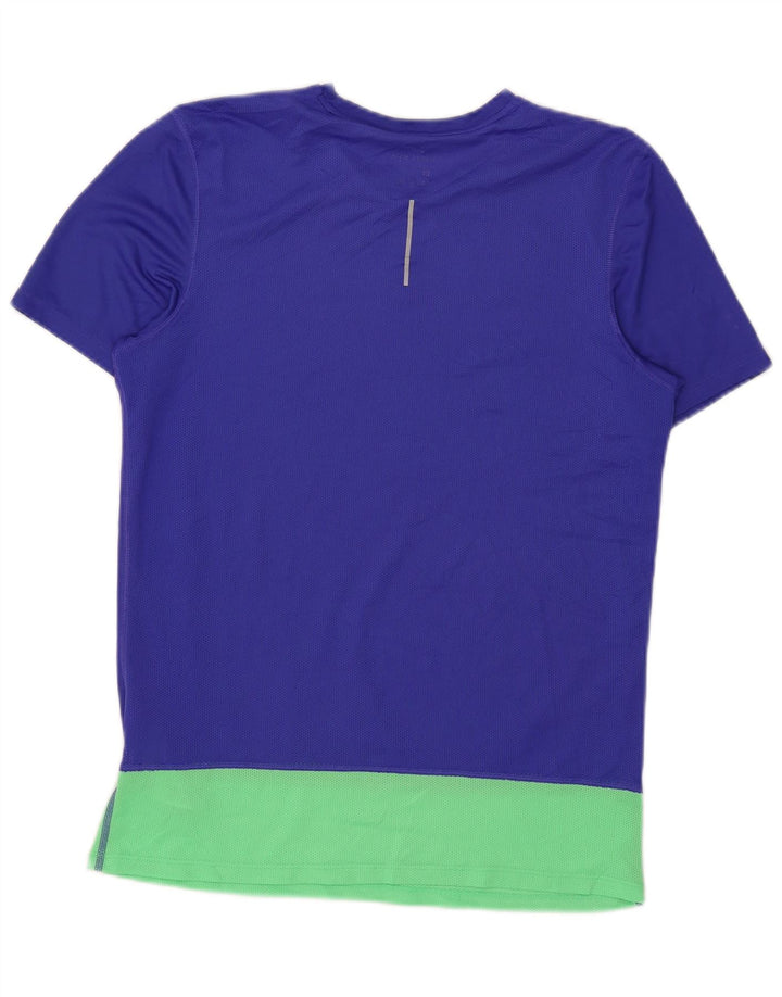 Женская футболка Nike Dri Fit Top UK 14, средний синий полиэстер с цветными блоками