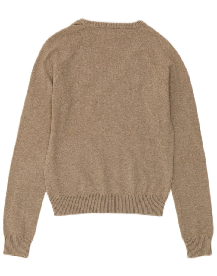 Женский джемпер с v-образным вырезом ZARA UK 8, маленький серый хлопок