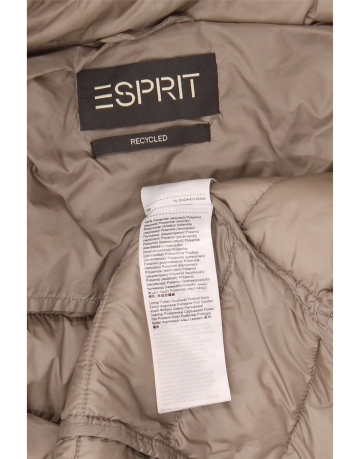 ESPRIT Женский Пуховик UK 10 Маленький Бежевый Полиамид