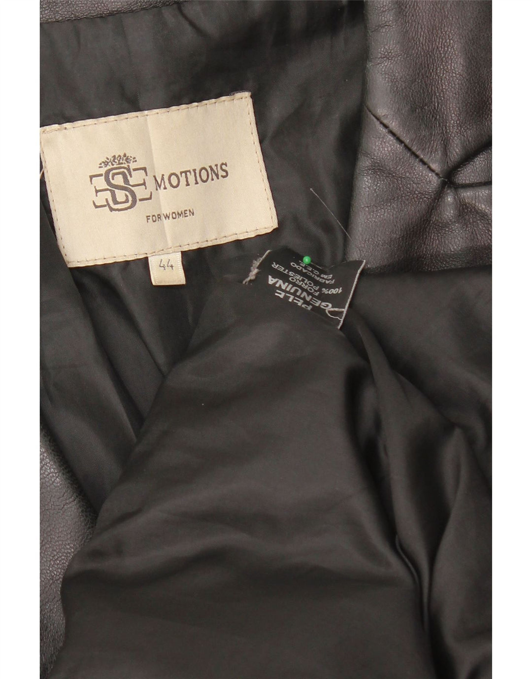 VINTAGE Womens Leather Coat IT 44 Medium Black Leather