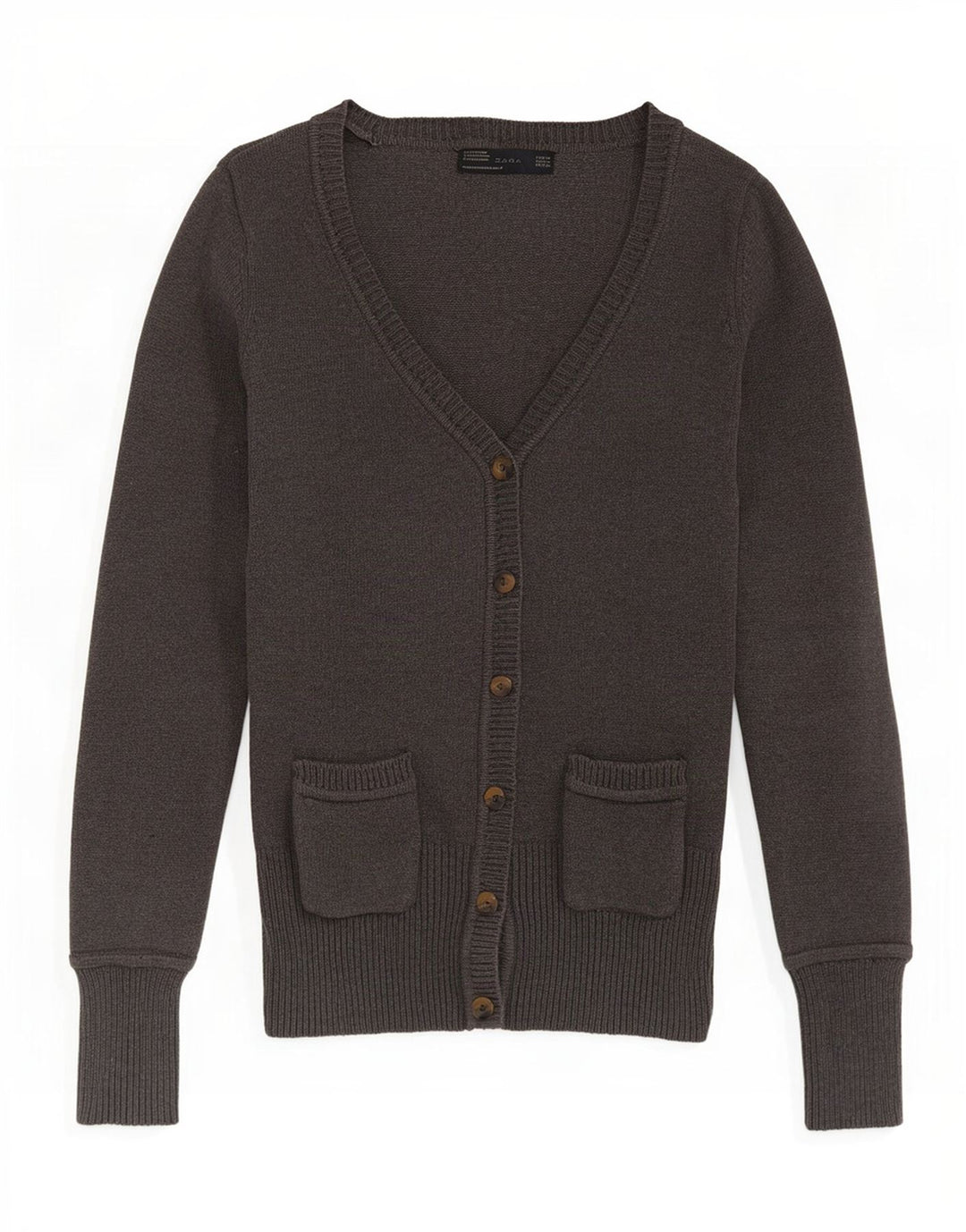 Женский кардиган Zara UK 12, хлопковый средний серый цвет