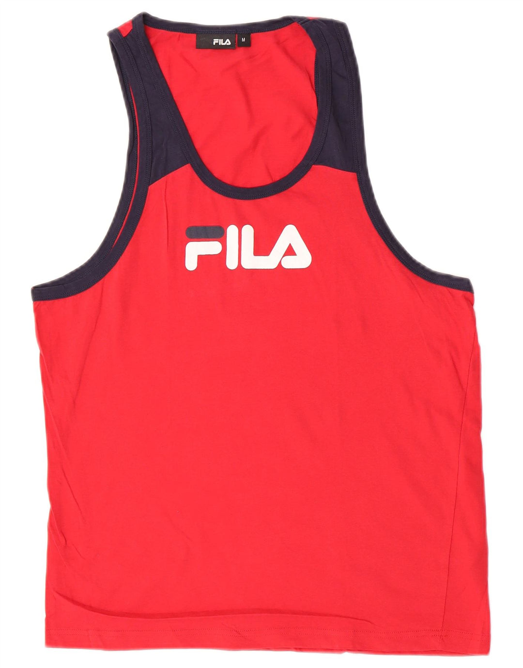 Fila Мужской жилет с рисунком, хлопковый топ среднего красного цвета с цветными блоками
