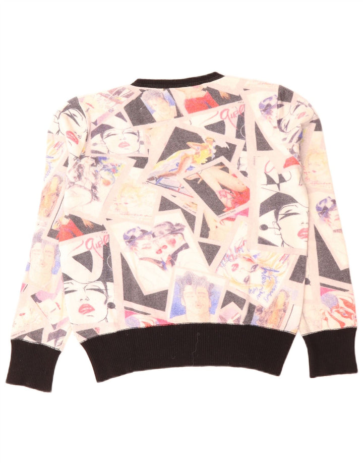 Женский укороченный джемпер с v-образным вырезом Iceberg IT 46, большой с белыми цветными блоками