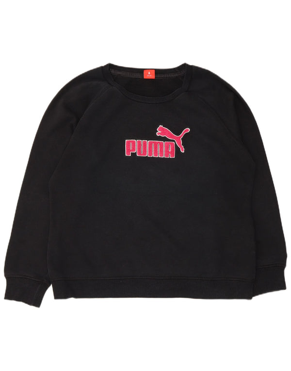 Женский свитер с рисунком Puma UK 16, большой черный хлопковый джемпер