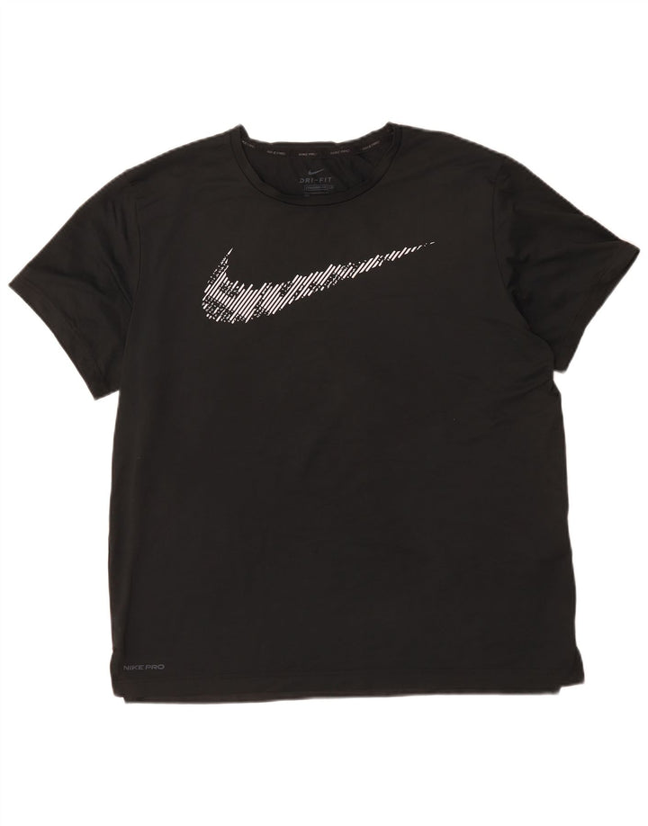 Мужская футболка Nike Dri Fit Standard Fit с графикой, большой черный полиэстер