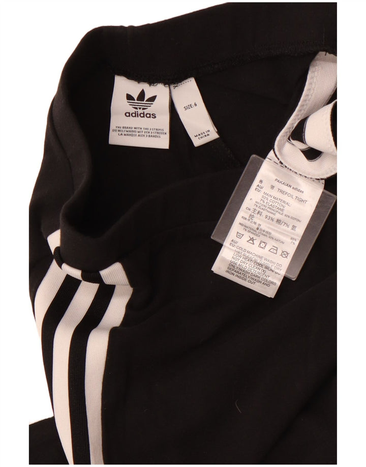 Женские леггинсы с рисунком ADIDAS UK 6 XS, черный хлопок