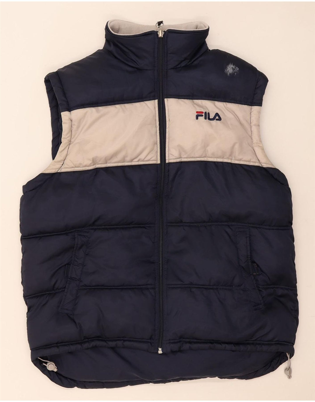 Мужской утепленный жилет Fila UK 38, средний темно-синий, полиамид с цветными блоками