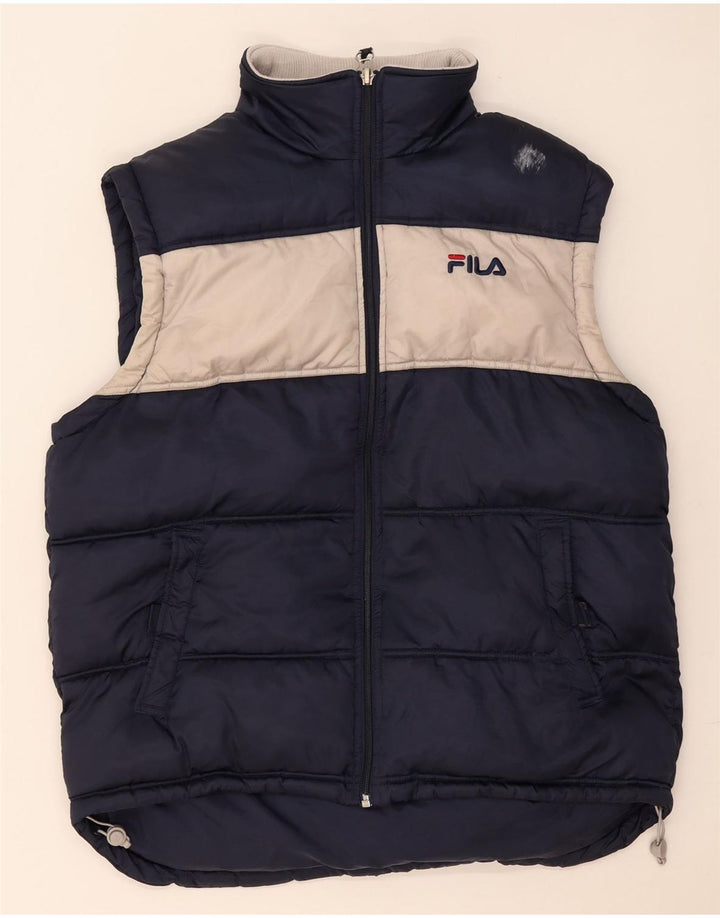 Мужской утепленный жилет Fila UK 38, средний темно-синий, полиамид с цветными блоками