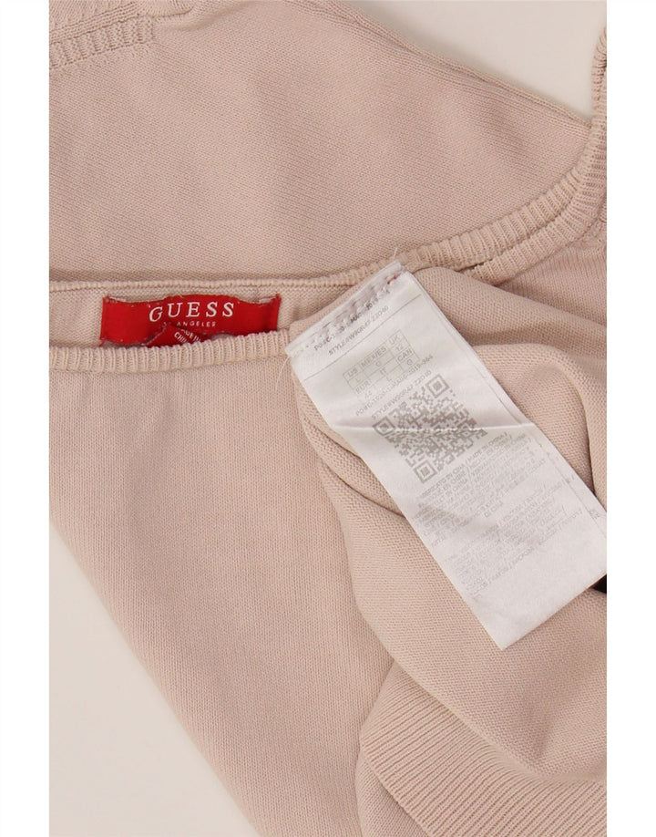 Женская укороченная блузка Guess UK 12, средний розовый цвет из вискозы