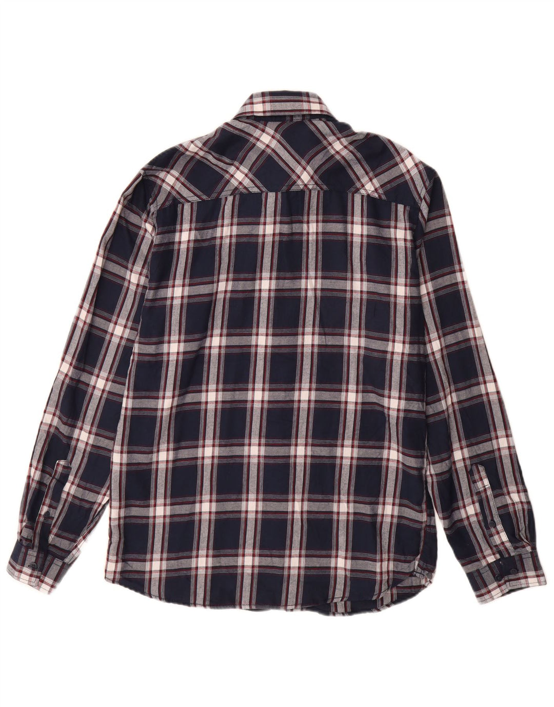 Мужская фланелевая рубашка Jack & Jones среднего размера, темно-синяя клетка, хлопок