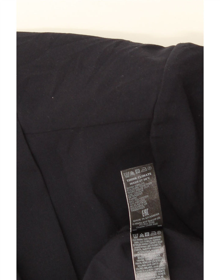 Женский открытый пиджак Marks & Spencer UK 20 2XL темно-синий из полиэстера