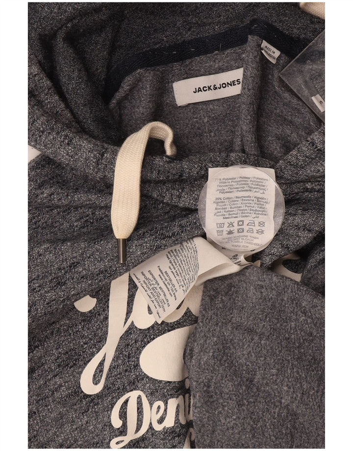 JACK & JONES Мужской джемпер с капюшоном с рисунком, маленький, темно-синий, хлопковый в крапинку