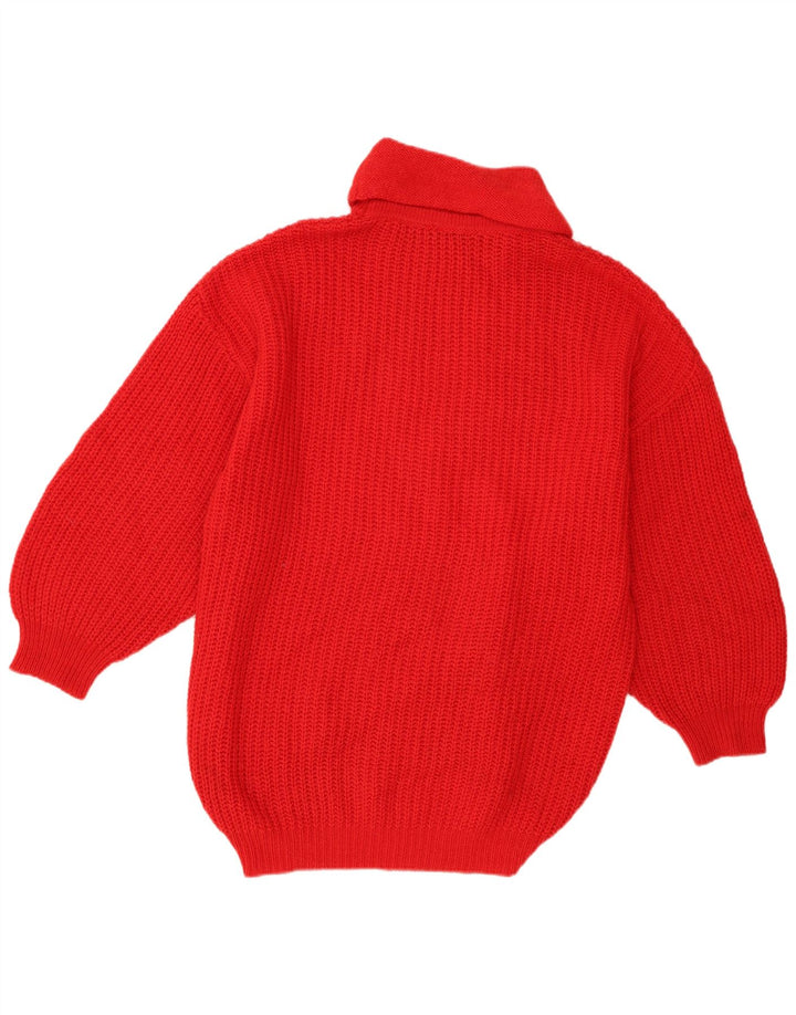Женский джемпер с высоким воротником Stefanel UK 18 XL, красная шерсть