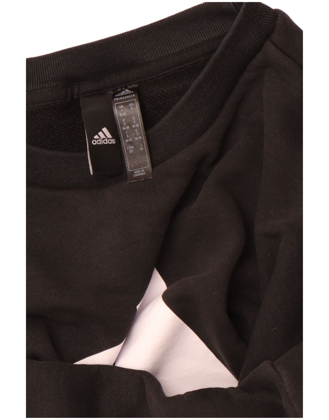 Женский джемпер большого размера ADIDAS Primegreen UK 8/10, маленький черный