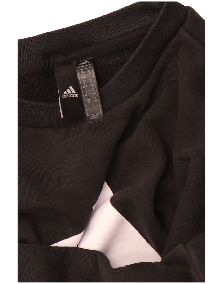 Женский джемпер большого размера ADIDAS Primegreen UK 8/10, маленький черный