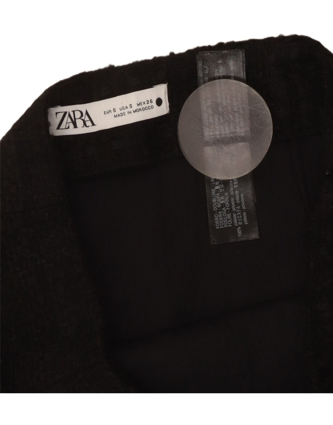 Женская мини-юбка Zara Small W26, черная клетка, акрил