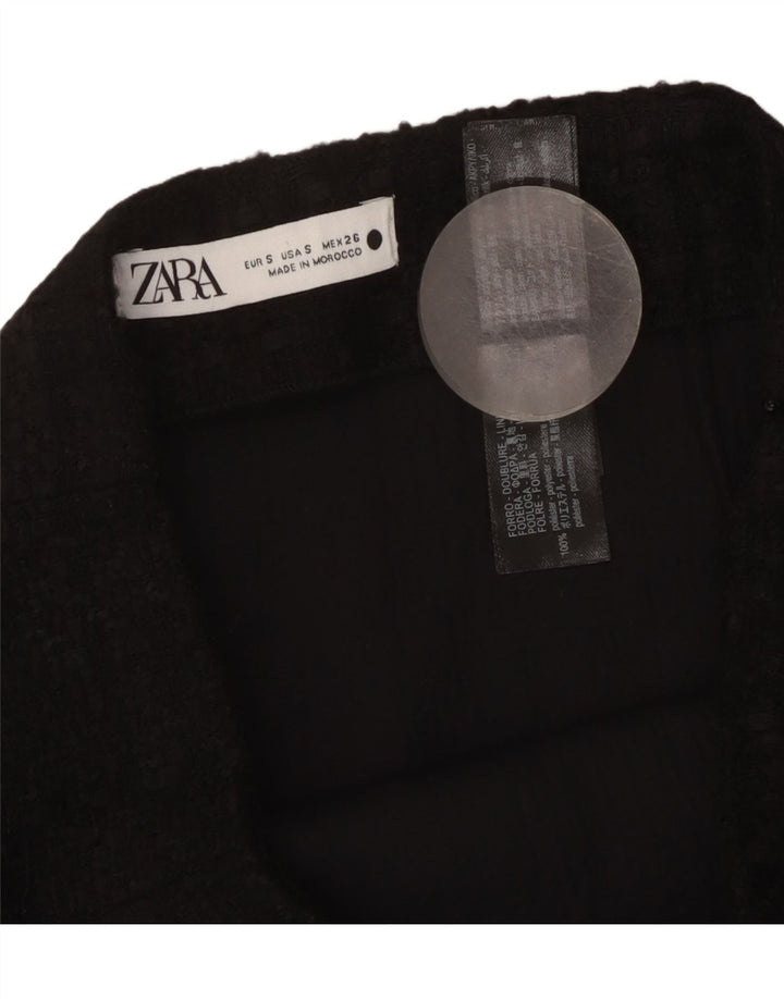 Женская мини-юбка Zara Small W26, черная клетка, акрил