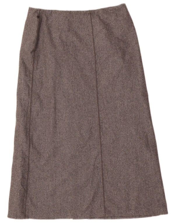 Marks & Spencer Womens A-Line Skirt UK 16 Large W32 Grey Wool