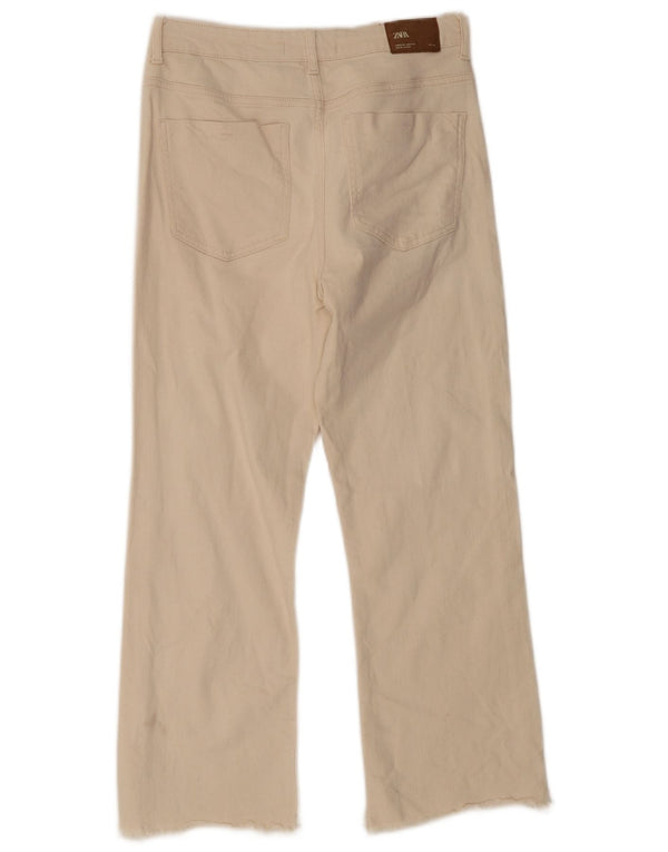 Женские укороченные прямые джинсы Zara EU 42, большие W32 L25, бежевый хлопок