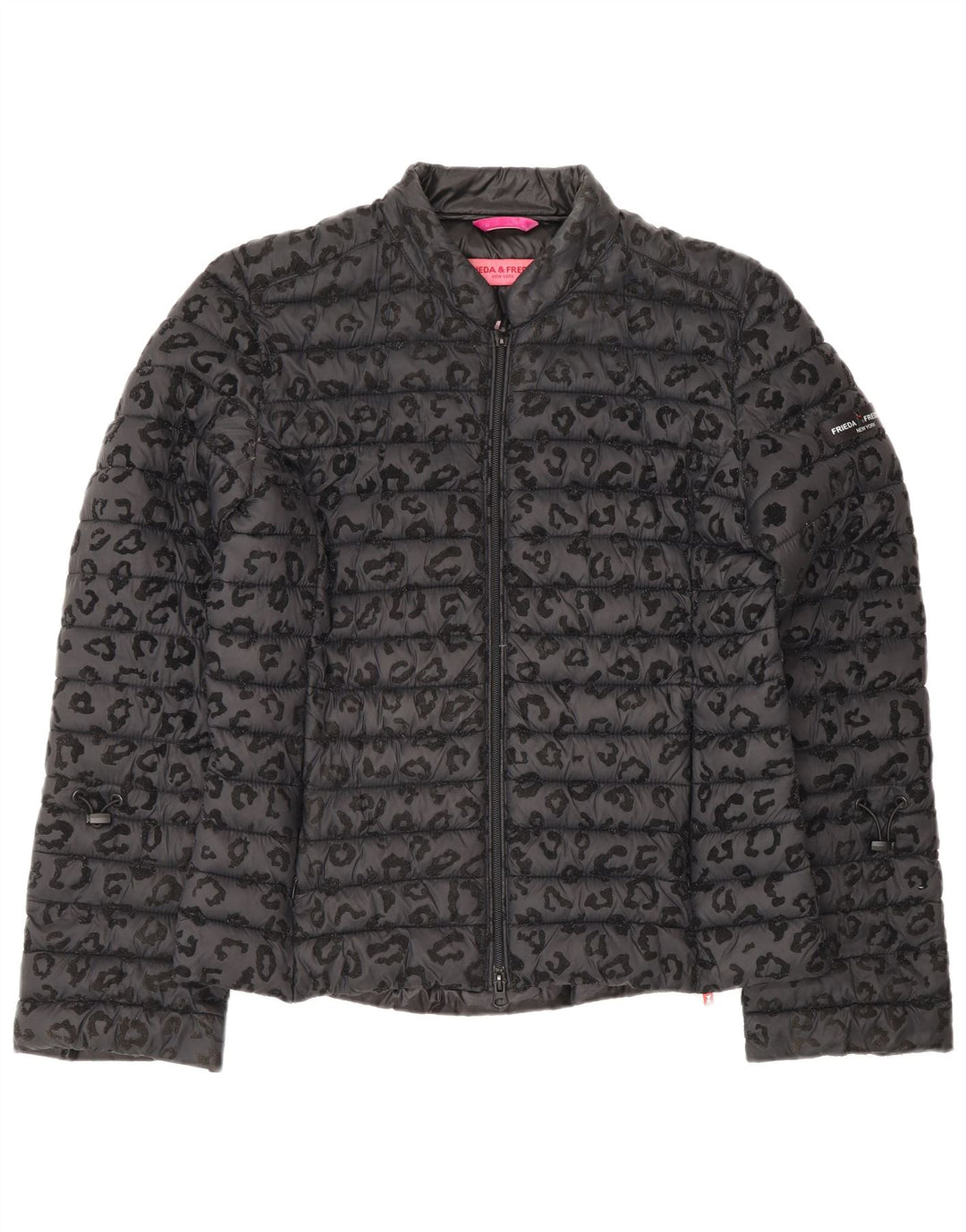 Женская стеганая куртка FRIEDA & FREDDIES EU 40, средний серый с животным принтом