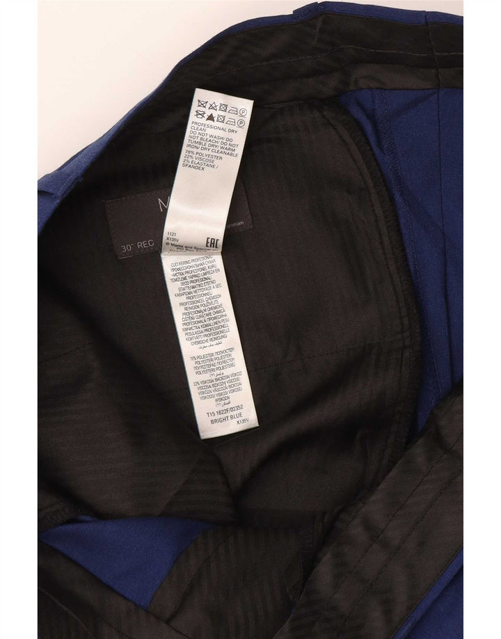 Мужские брюки узкого кроя Marks & Spencer W30 L29 темно-синие из вискозы