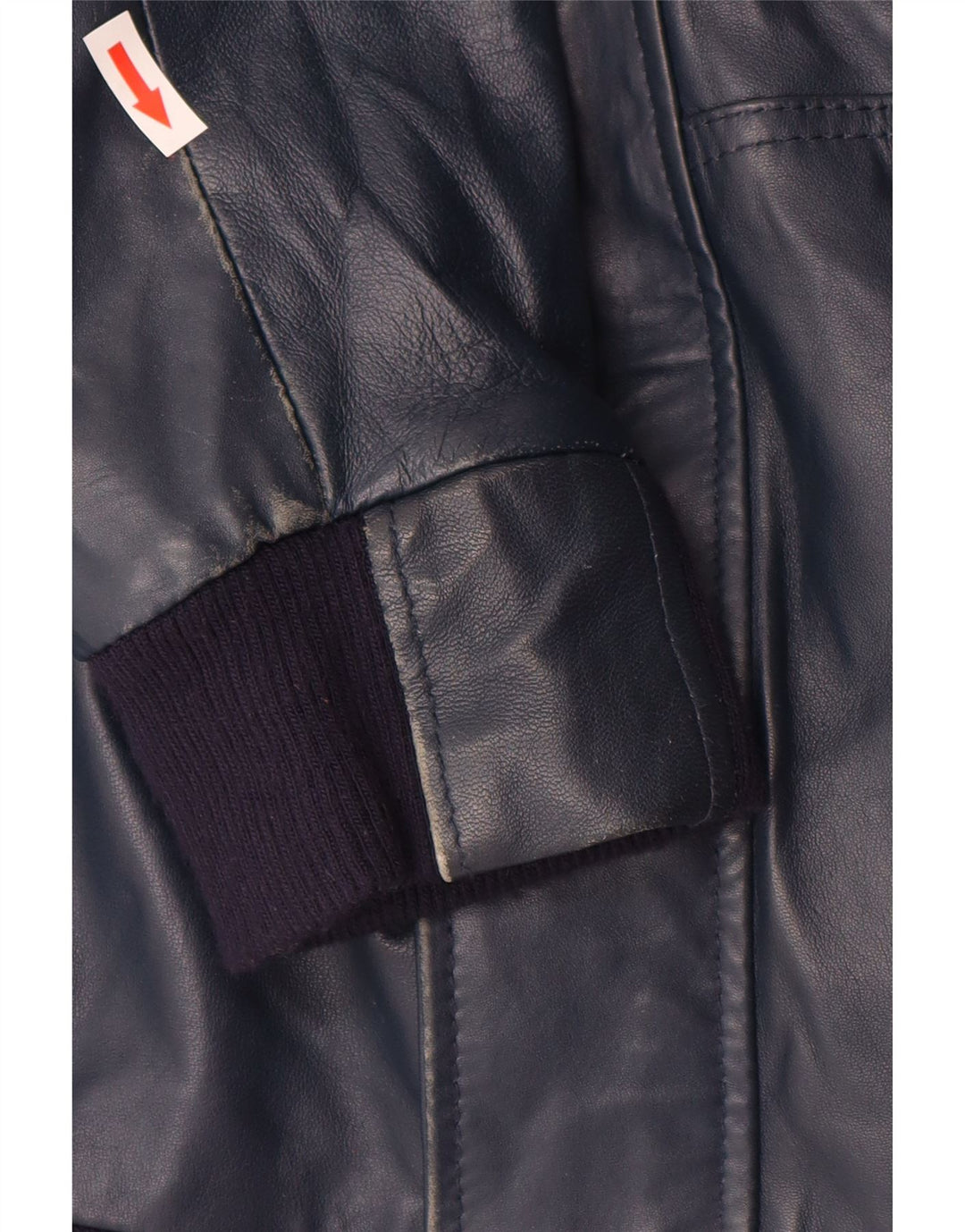 ВИНТАЖНАЯ женская кожаная куртка с капюшоном UK 14, большая темно-синяя кожаная