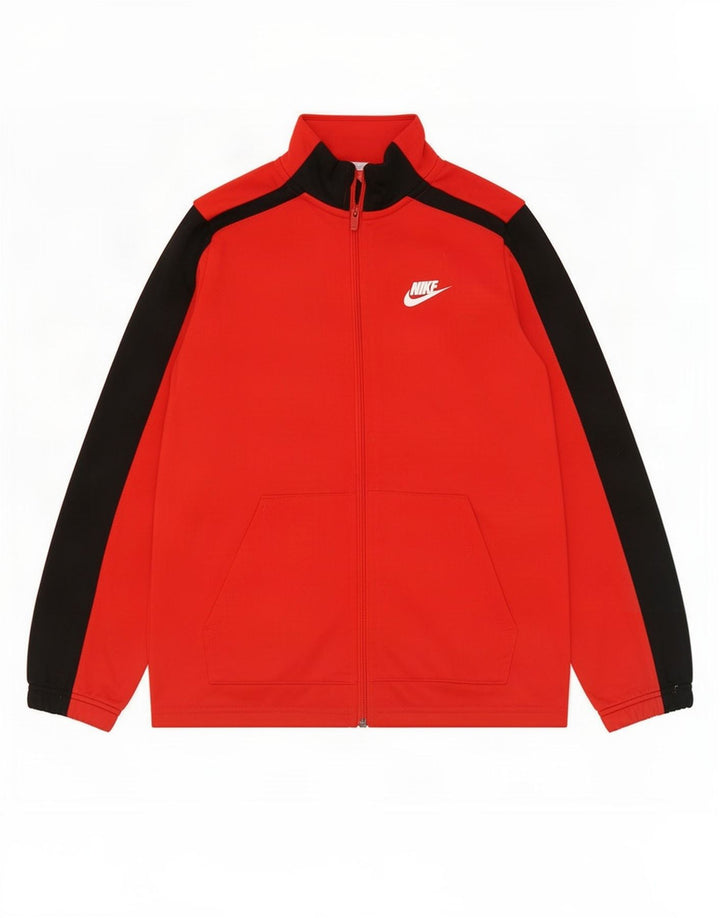 Спортивный костюм с графическим рисунком Nike для мальчиков 10–11 лет, средний красный с цветными блоками