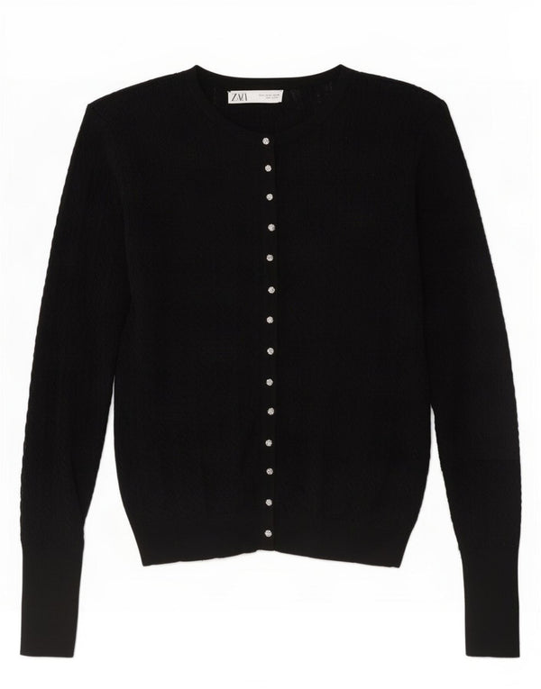Женский кардиган Zara UK 14, большой черный вискоза