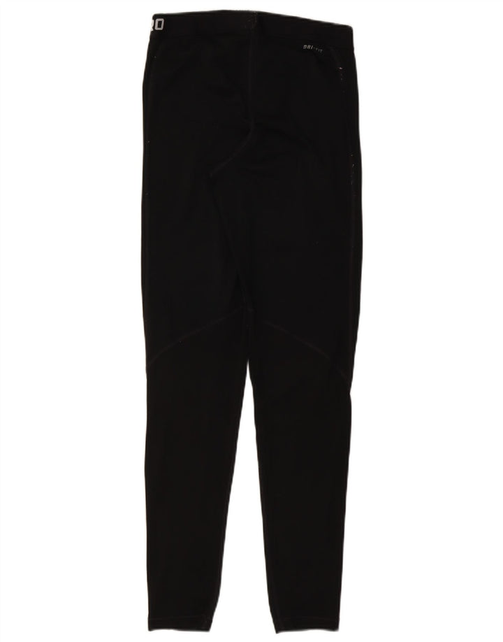 Женские леггинсы с рисунком Nike Dri Fit UK 12, средний черный, полиэстер